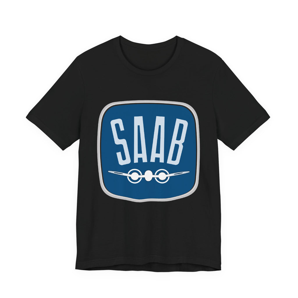 SAAB Retro Logo T-Shirt – Klassisk unisex tee i Airlume bomull | PatrikA