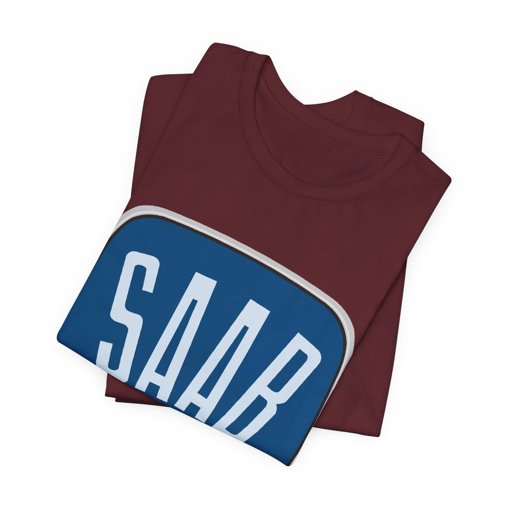 SAAB Retro Logo T-Shirt – Klassisk unisex tee i Airlume bomull | PatrikA