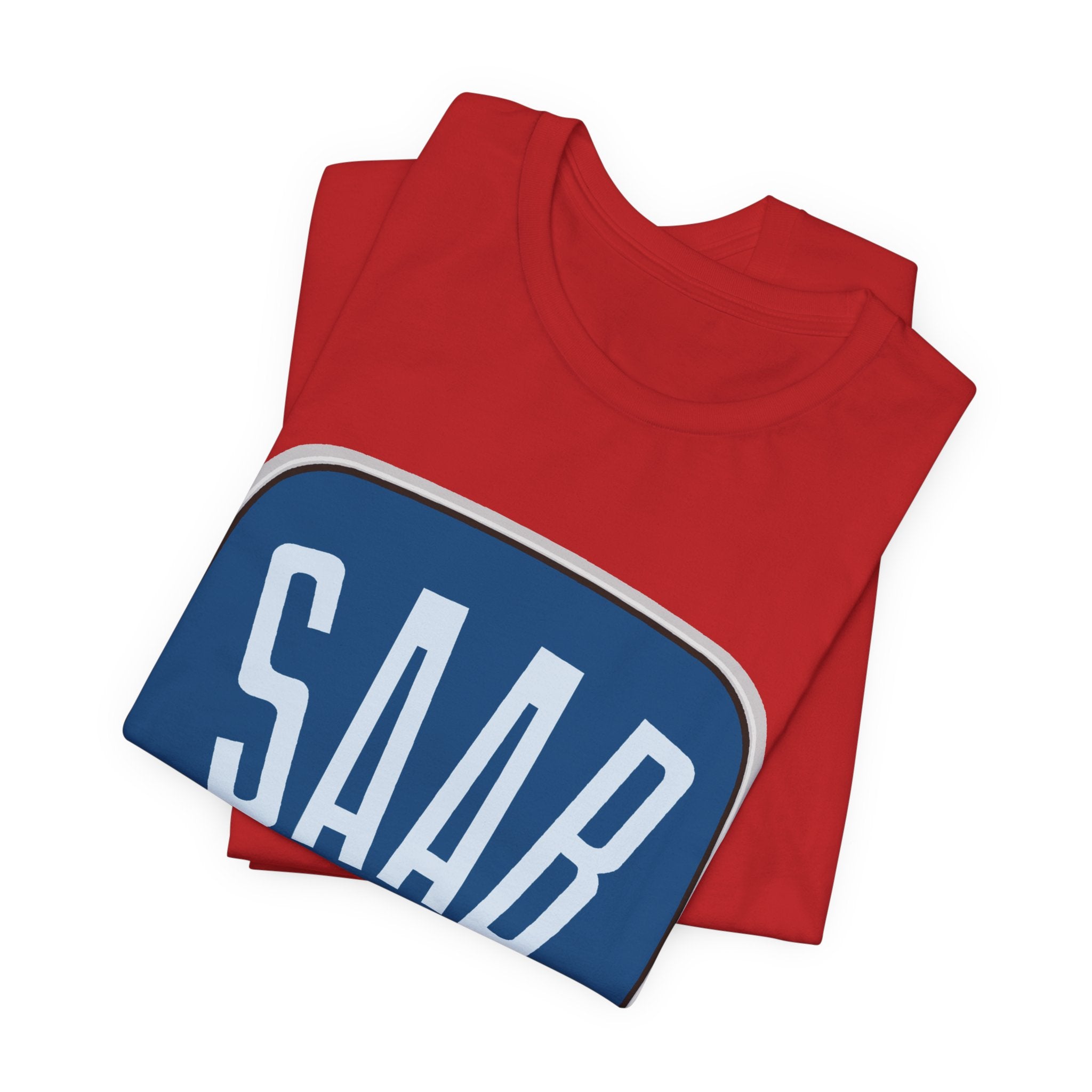 SAAB Retro Logo T-Shirt – Klassisk unisex tee i Airlume bomull | PatrikA