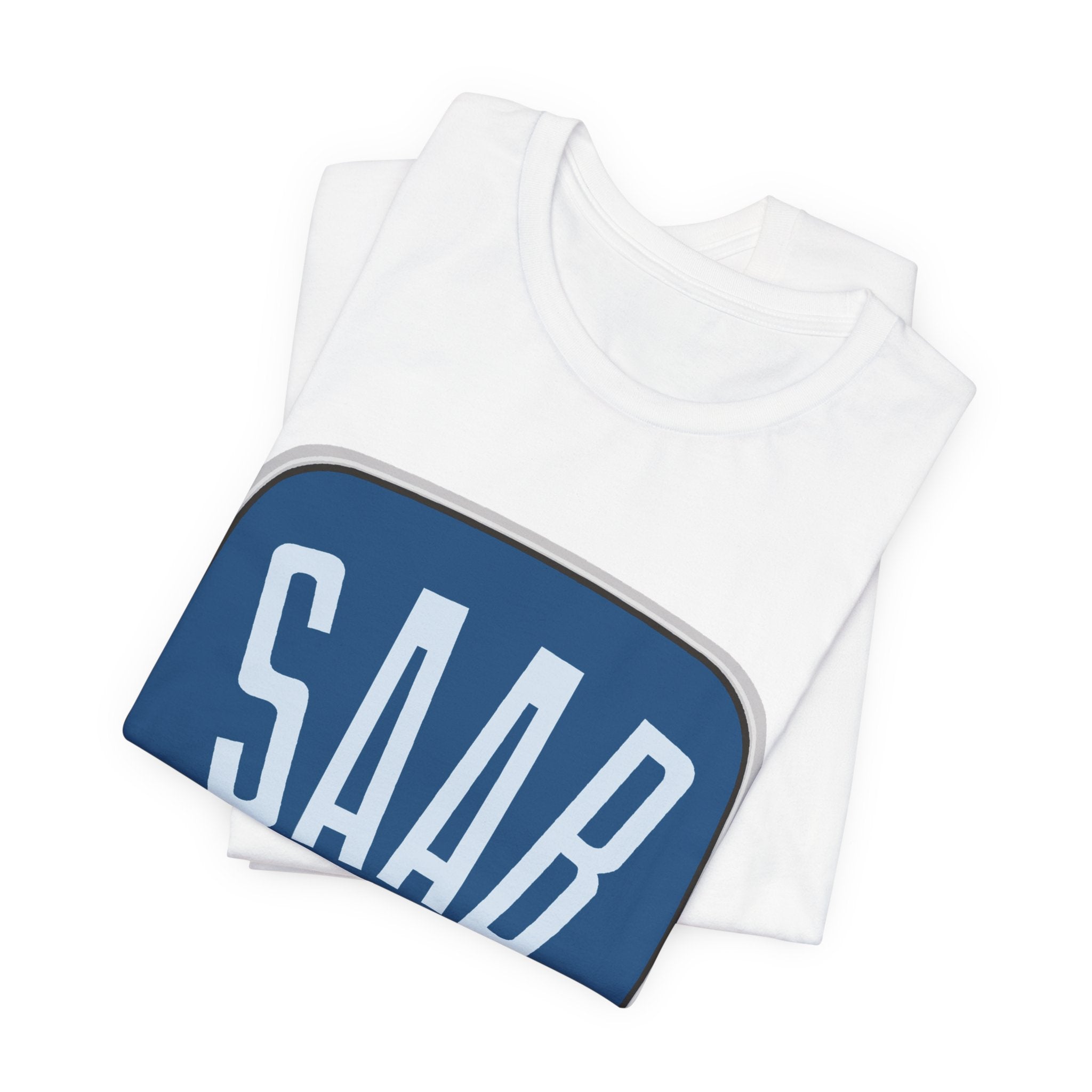 SAAB Retro Logo T-Shirt – Klassisk unisex tee i Airlume bomull | PatrikA
