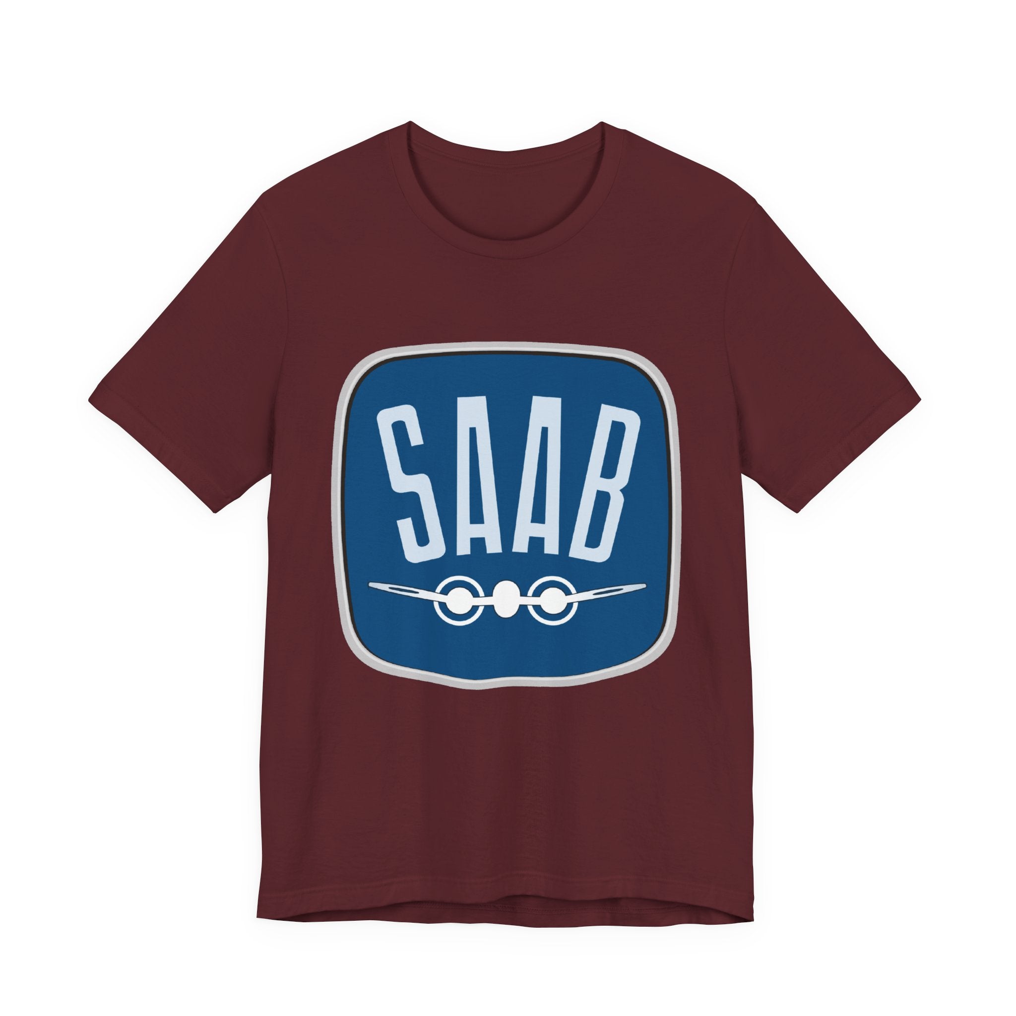 SAAB Retro Logo T-Shirt – Klassisk unisex tee i Airlume bomull | PatrikA