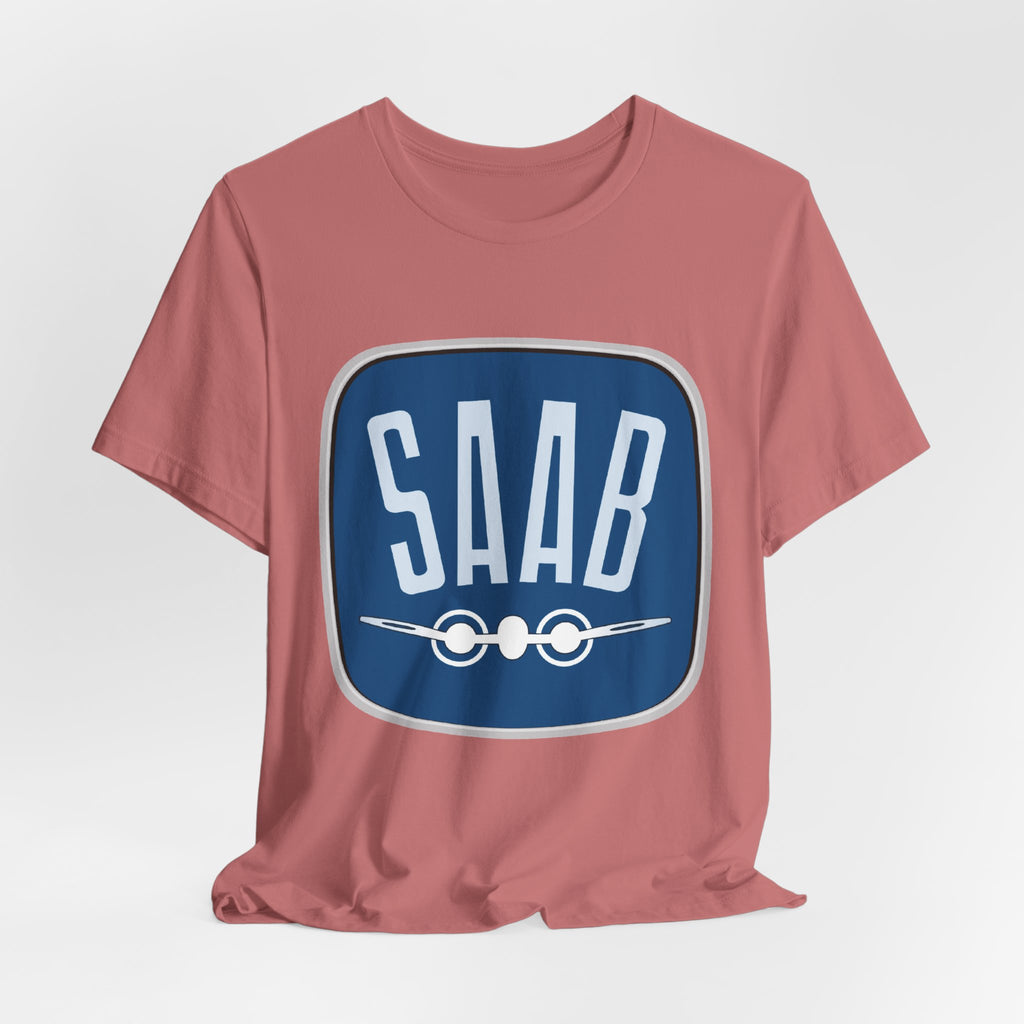 SAAB Retro Logo T-Shirt – Klassisk unisex tee i Airlume bomull | PatrikA