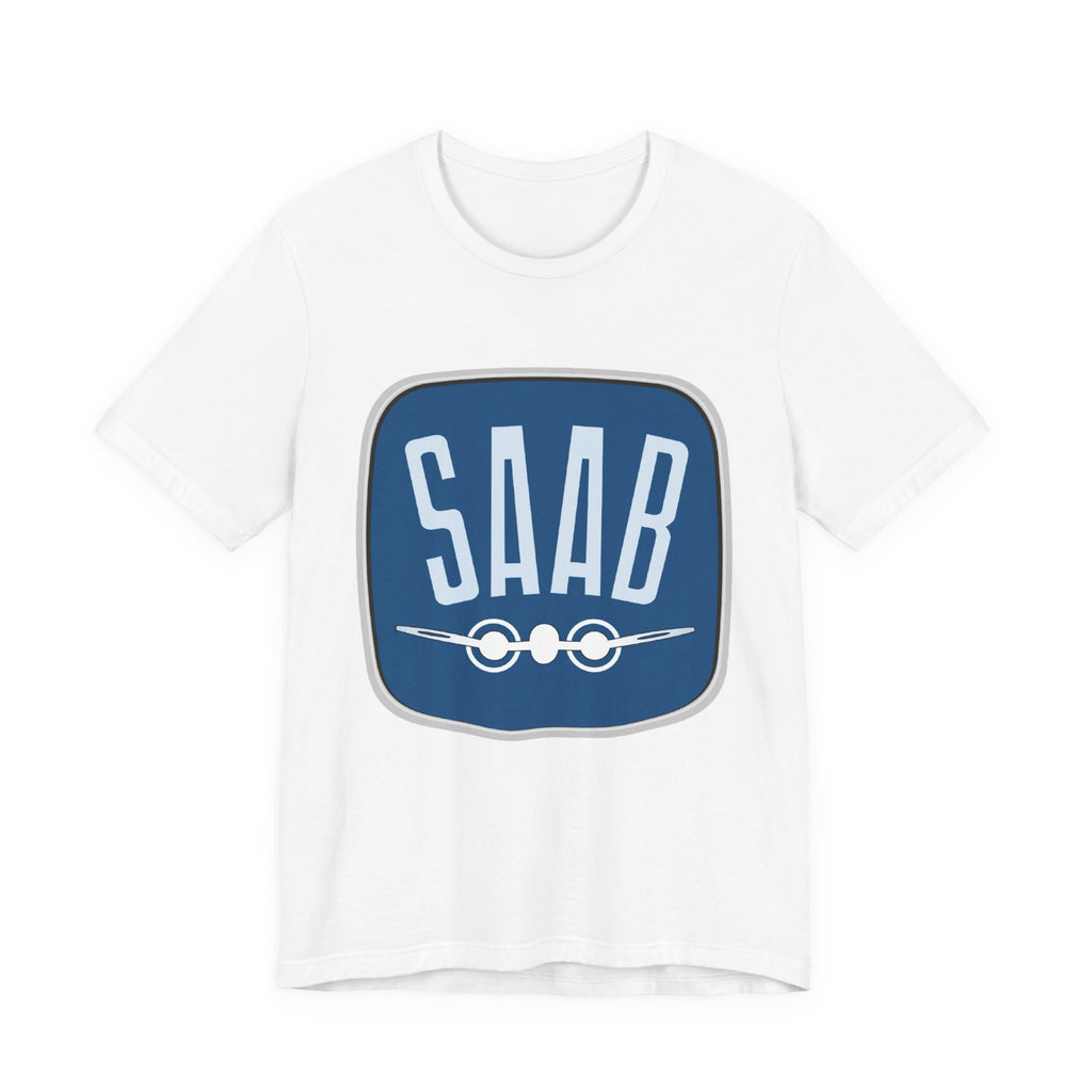 SAAB Retro Logo T-Shirt – Klassisk unisex tee i Airlume bomull | PatrikA