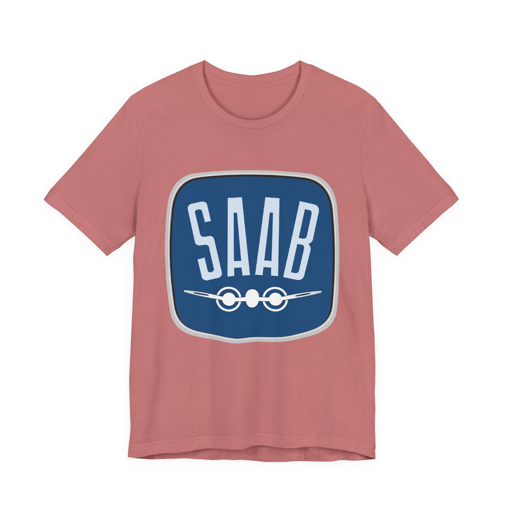 SAAB Retro Logo T-Shirt – Klassisk unisex tee i Airlume bomull | PatrikA