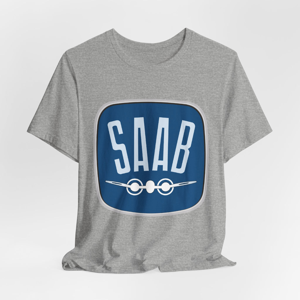 SAAB Retro Logo T-Shirt – Klassisk unisex tee i Airlume bomull | PatrikA