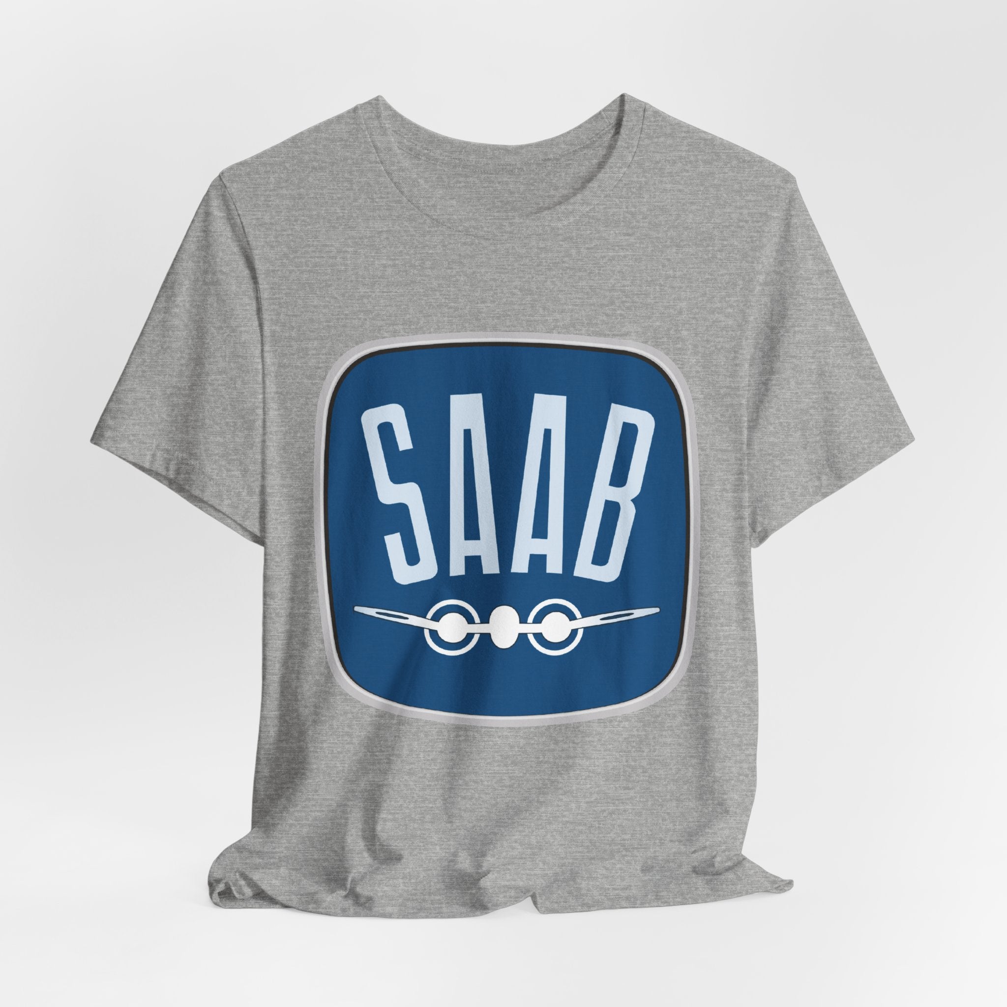 SAAB Retro Logo T-Shirt – Klassisk unisex tee i Airlume bomull | PatrikA