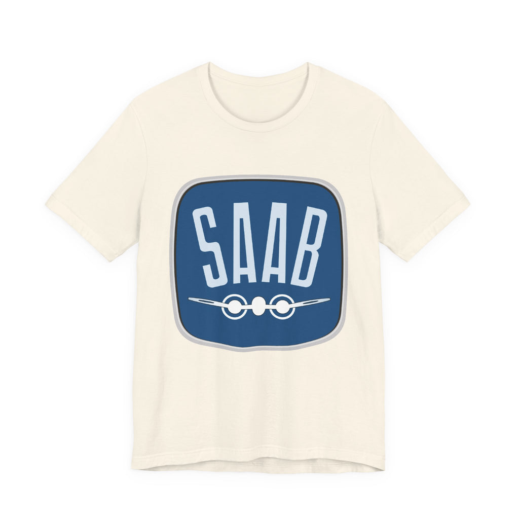SAAB Retro Logo T-Shirt – Klassisk unisex tee i Airlume bomull | PatrikA