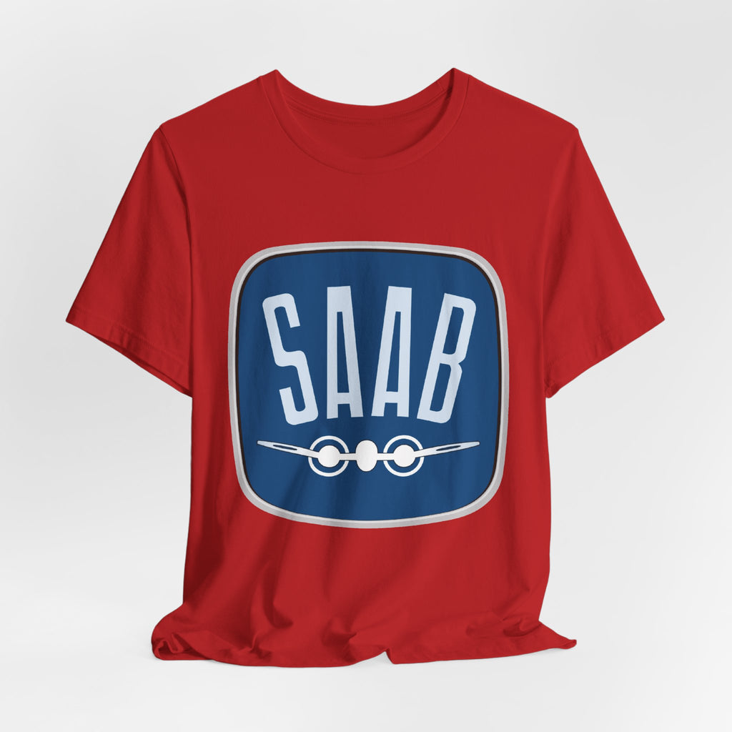 SAAB Retro Logo T-Shirt – Klassisk unisex tee i Airlume bomull | PatrikA