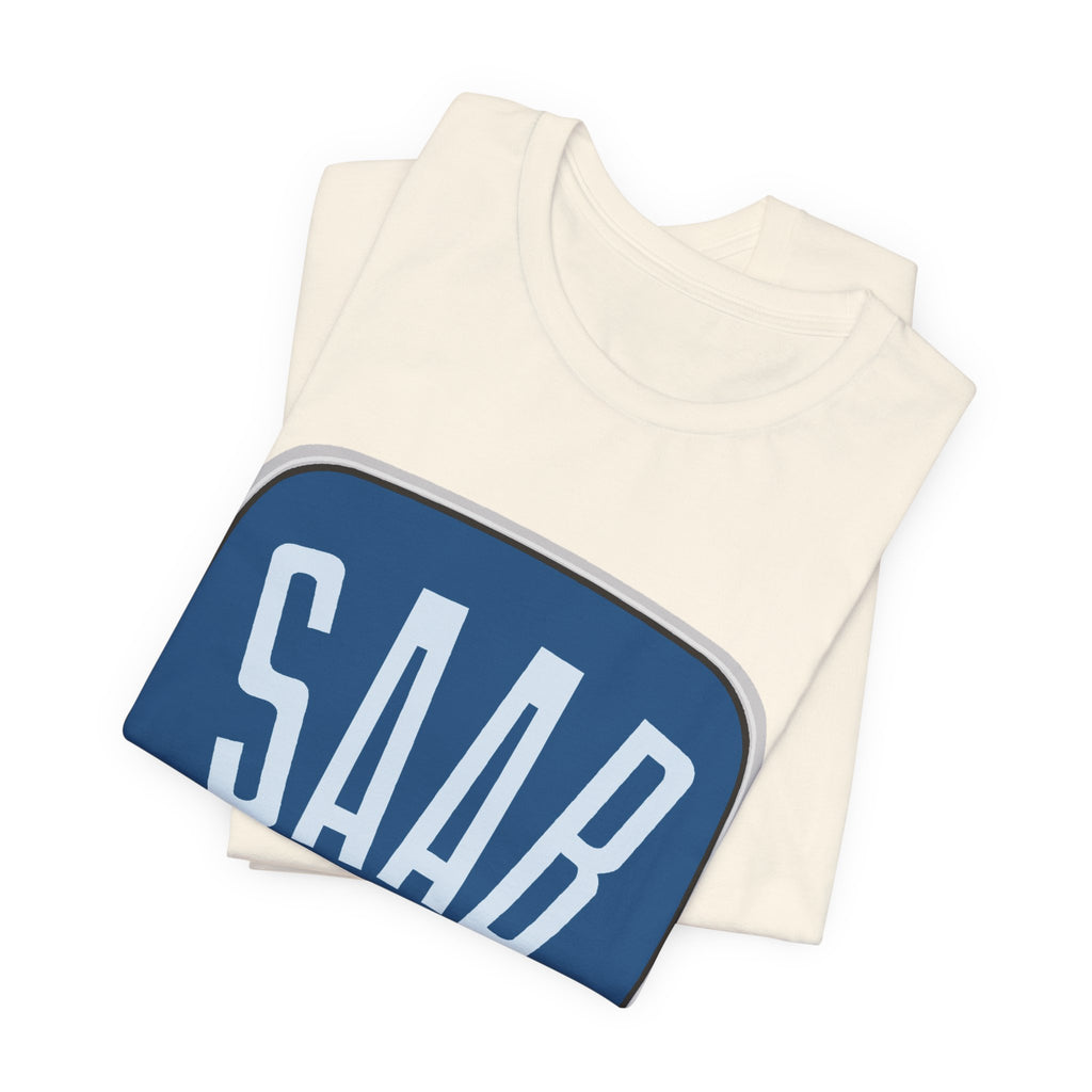 SAAB Retro Logo T-Shirt – Klassisk unisex tee i Airlume bomull | PatrikA