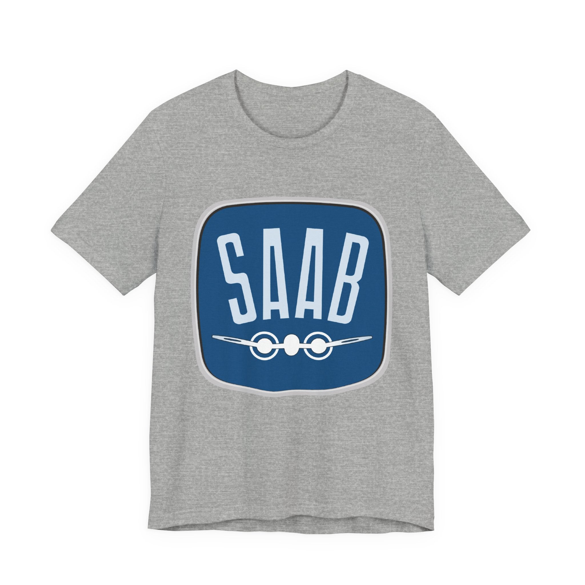 SAAB Retro Logo T-Shirt – Klassisk unisex tee i Airlume bomull | PatrikA
