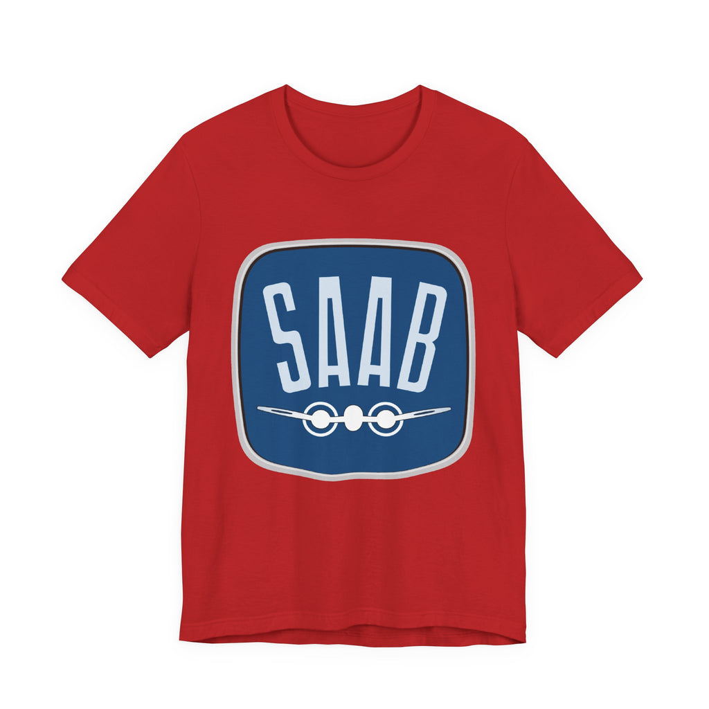 SAAB Retro Logo T-Shirt – Klassisk unisex tee i Airlume bomull | PatrikA