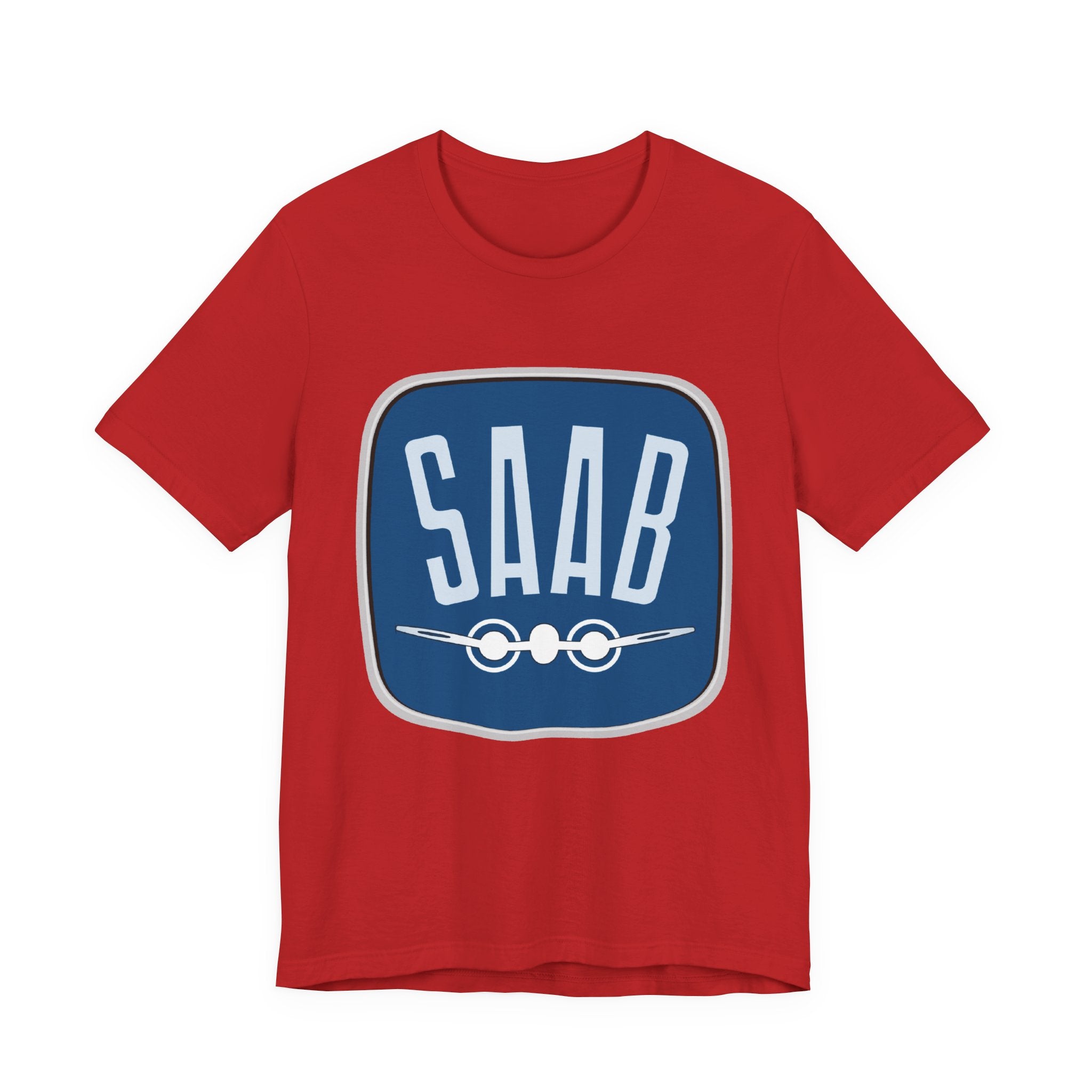 SAAB Retro Logo T-Shirt – Klassisk unisex tee i Airlume bomull | PatrikA